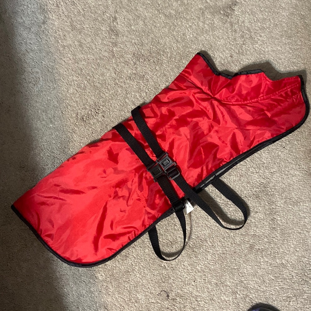 Dog Puppy Lined Red Waterproof Coat Jacket Size Large